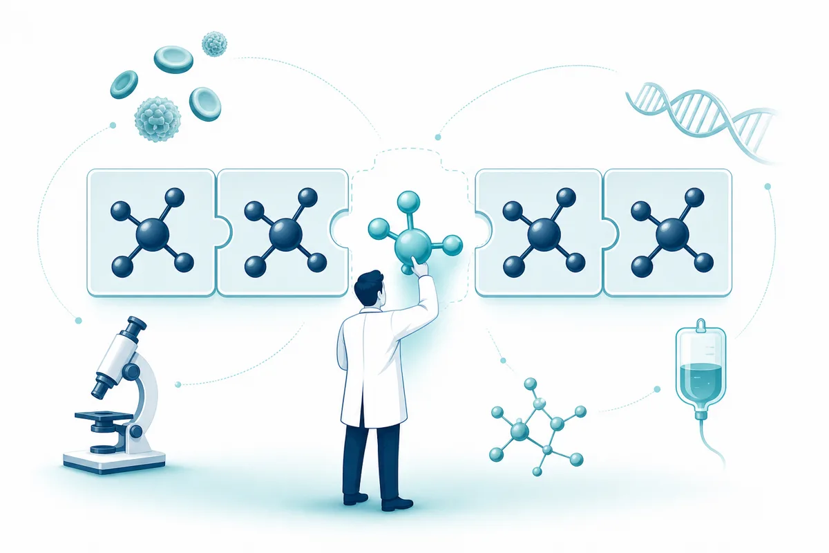 One treatment component being substituted within a fixed five-part regimen